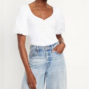 Old Navy puff-sleeve top Sz L NWOT